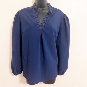 SHEIN Blue Love Sleeve Blouse